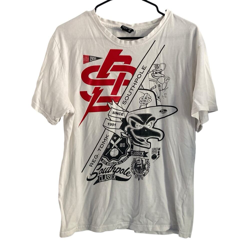 Southpole Premium Mens Size XL Since 1991 White Crewneck Shirt Graphic Tee